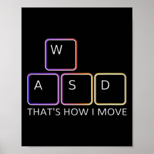 Póster Diseño de juego Wasd - Gráfico del teclado para ju