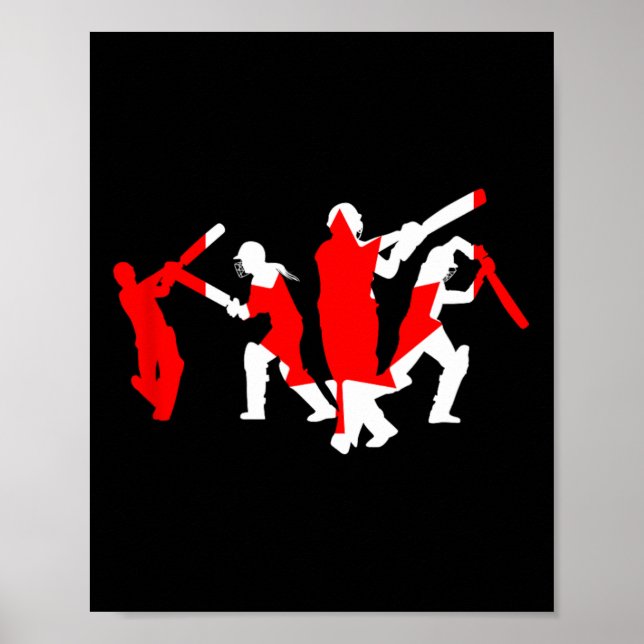 Póster Diseño de jugador de cricket (Frente)