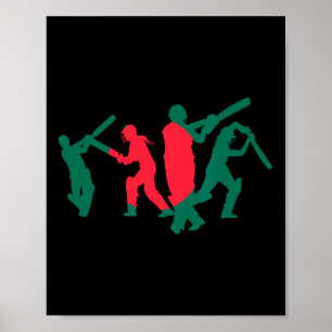Póster Diseño de jugador de cricket 1
