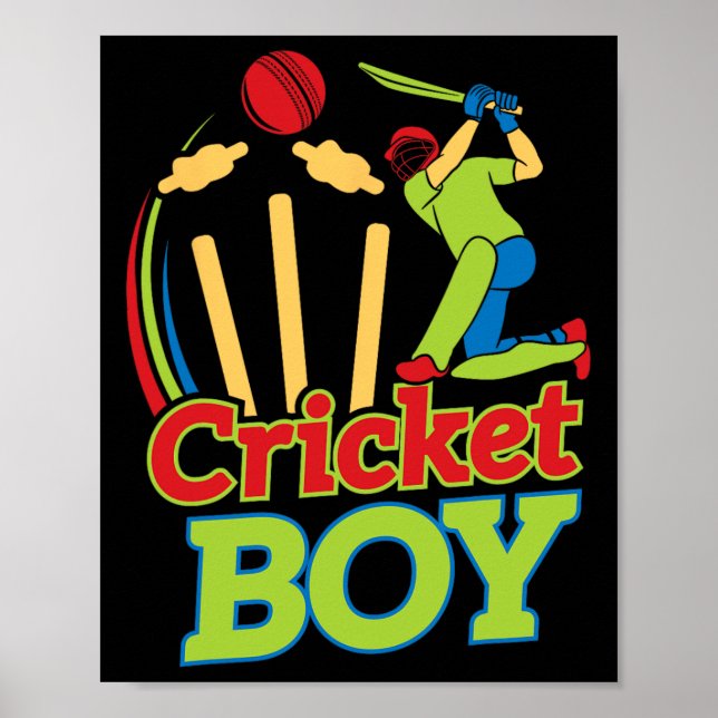 Póster Diseño de jugador de cricket para atletas - Cricke (Frente)