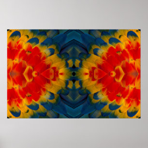 Póster Diseño de Kaleidoscope Scarlet Macaw