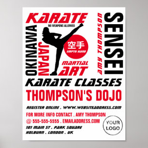 Póster Diseño de Karate, publicidad de clase Karate