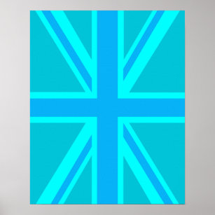 Póster Diseño de la bandera británica de la unión turques