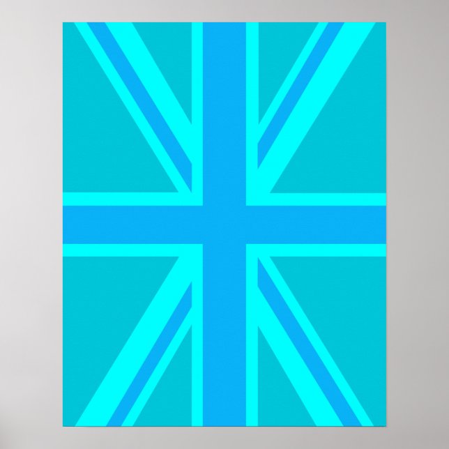 Póster Diseño de la bandera británica de la unión turques (Frente)