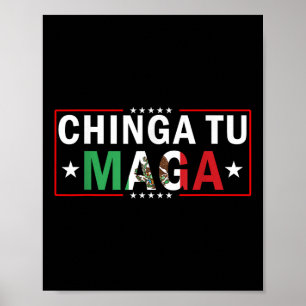 Póster Diseño de la bandera de Chinga Tu México