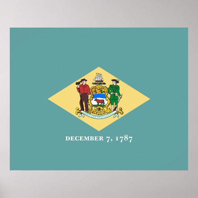 Póster Diseño de la bandera de estado de Delaware (Frente)