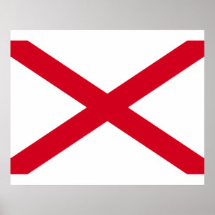 Póster Diseño de la bandera del estado de Alabama