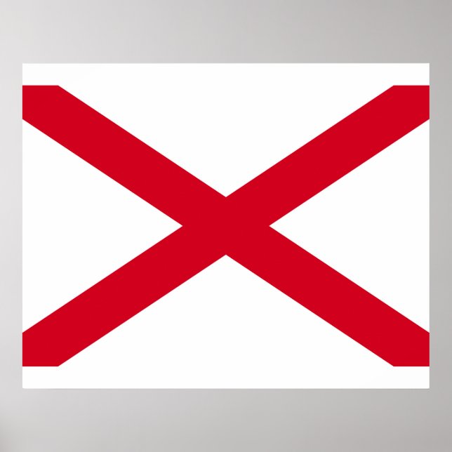 Póster Diseño de la bandera del estado de Alabama (Frente)