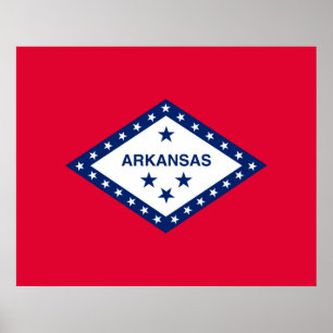 Póster Diseño de la bandera del estado de Arkansas