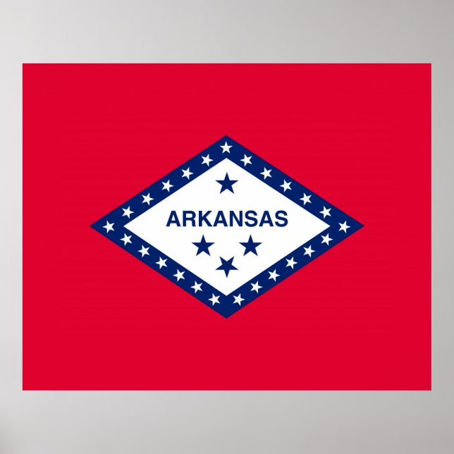 Póster Diseño de la bandera del estado de Arkansas (Frente)