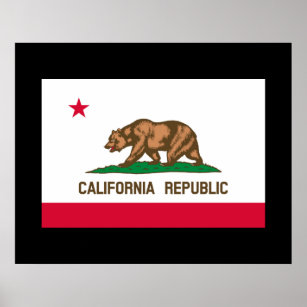 Póster Diseño de la bandera del estado de California