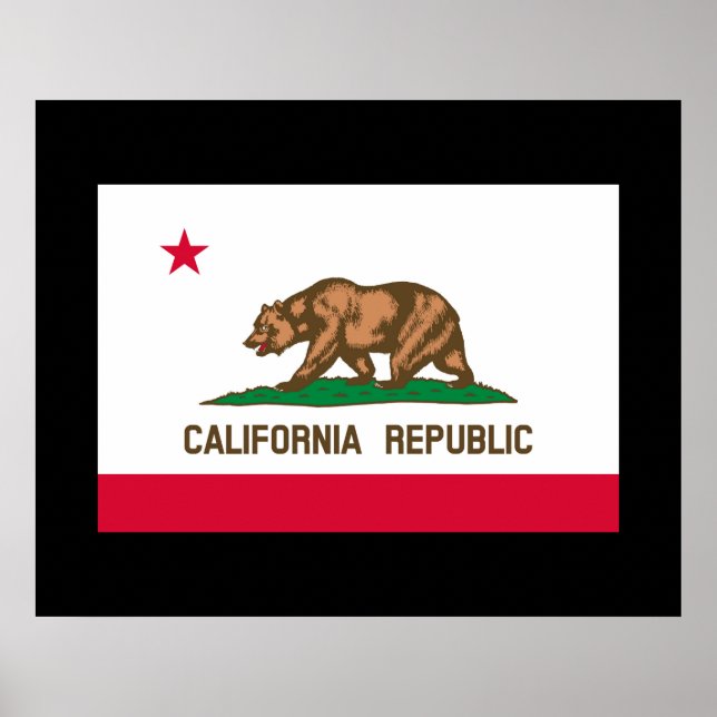 Póster Diseño de la bandera del estado de California (Frente)