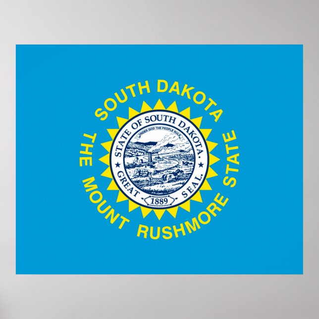 Póster Diseño de la bandera del estado de Dakota del Sur (Frente)
