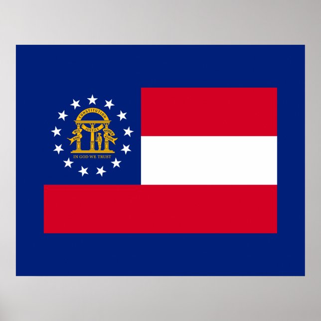 Póster Diseño de la bandera del estado de Georgia (Frente)