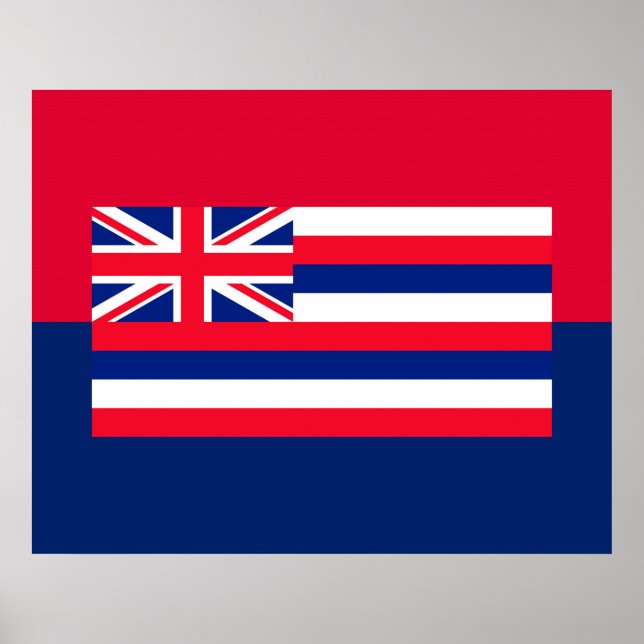 Póster Diseño de la bandera del estado de Hawái (Frente)