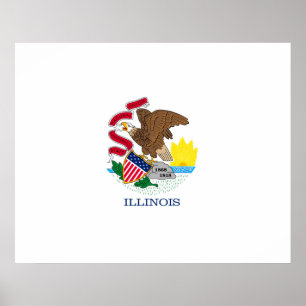 Póster Diseño de la bandera del estado de Illinois