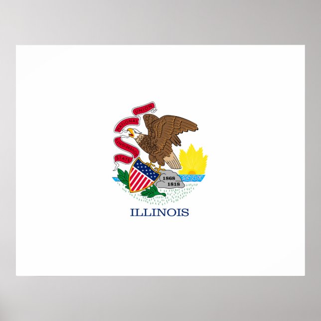 Póster Diseño de la bandera del estado de Illinois (Frente)