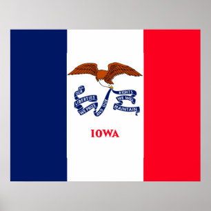 Póster Diseño de la bandera del estado de Iowa