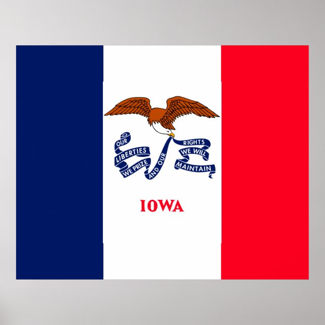 Póster Diseño de la bandera del estado de Iowa (Frente)