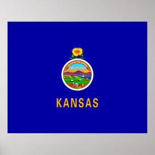 Póster Diseño de la bandera del estado de Kansas