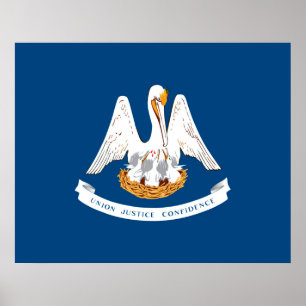 Póster Diseño de la bandera del estado de Louisiana