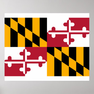 Póster Diseño de la bandera del estado de Maryland
