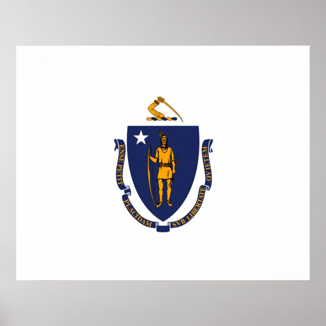 Póster Diseño de la bandera del estado de Massachusetts (Frente)