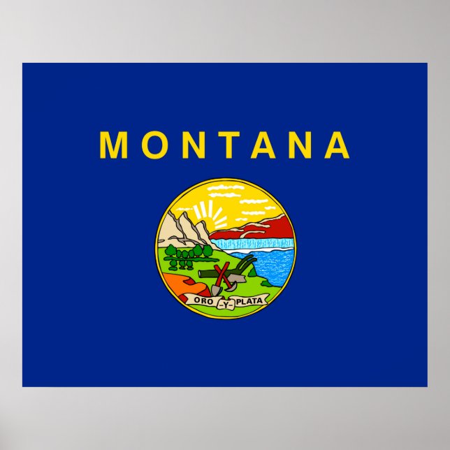 Póster Diseño de la bandera del estado de Montana (Frente)
