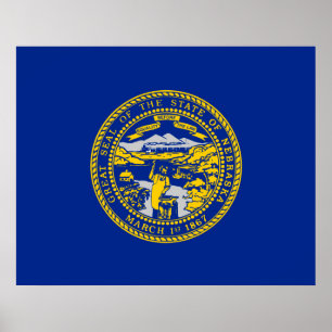 Póster Diseño de la bandera del estado de Nebraska