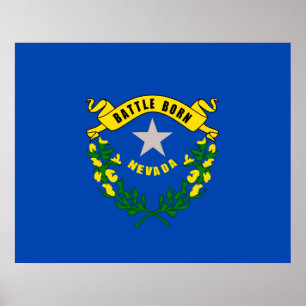 Póster Diseño de la bandera del estado de Nevada
