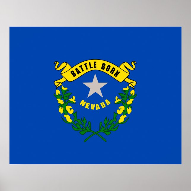 Póster Diseño de la bandera del estado de Nevada (Frente)