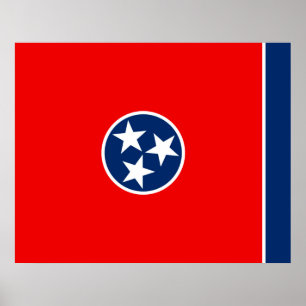 Póster Diseño de la bandera del estado de Tennessee