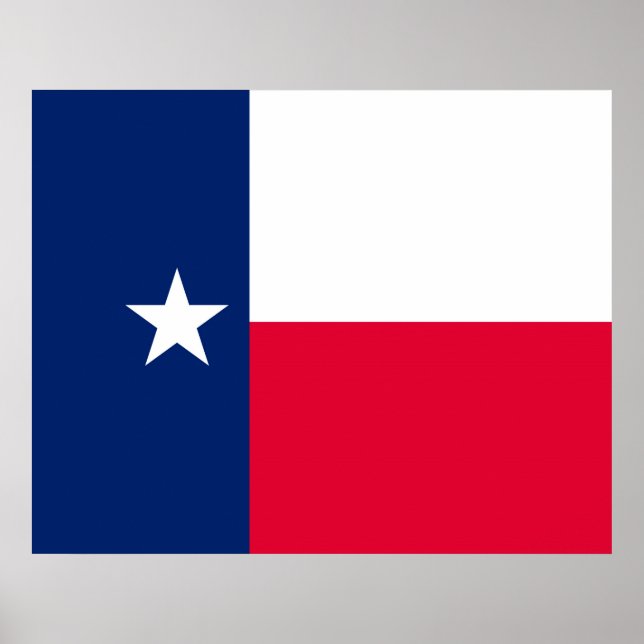 Póster Diseño de la bandera del estado de Texas (Frente)