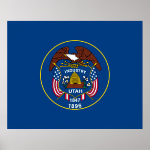 Póster Diseño de la bandera del estado de Utah