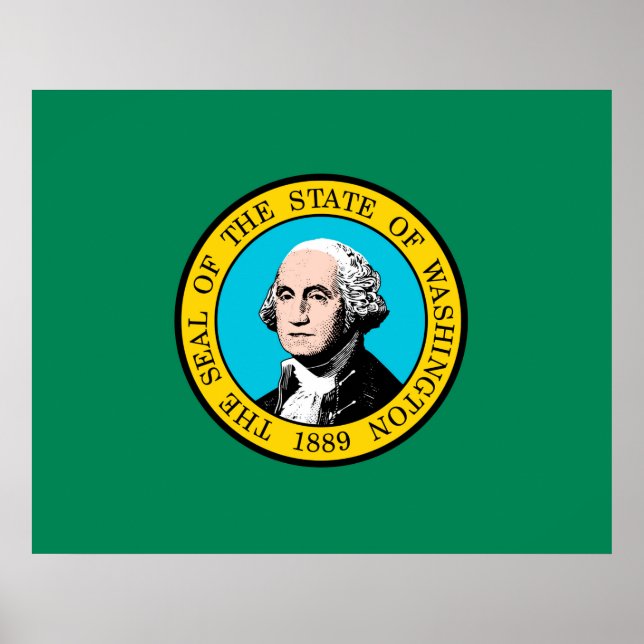 Póster Diseño de la bandera del estado de Washington (Frente)