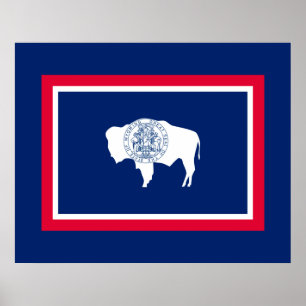 Póster Diseño de la bandera del estado de Wyoming