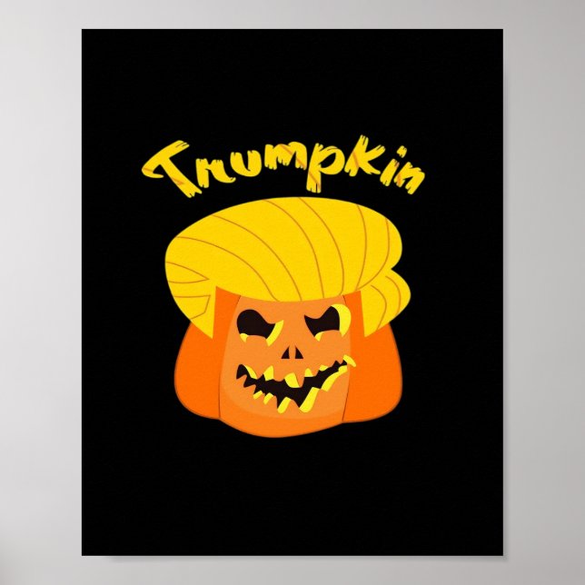 Póster Diseño de la calabaza de Trumpkin Halloween - Lema (Frente)