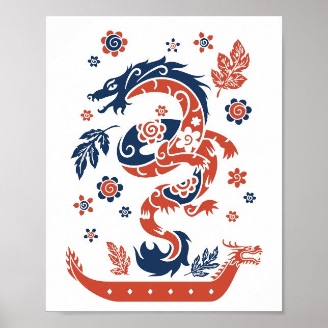 Póster Diseño de la Carreras del barco Dragon (Frente)