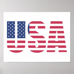 Póster Diseño de la carta de bandera de los Estados Unido