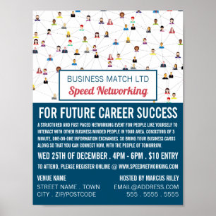 Póster Diseño de la comunidad, anuncio de evento de redes