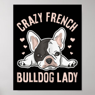 Póster Diseño de la dama de Bulldog francesa para tu espo