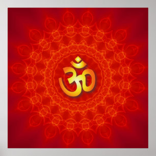 Póster Diseño de la mandala de OM