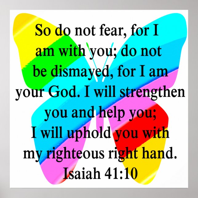 Póster DISEÑO DE LA MARCA DE bonito ISAIAH 41:10 (Frente)