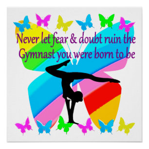 Póster DISEÑO DE LA MARIPOSA CHICA DE GIMNASTICA inspirad
