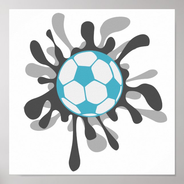 Póster Diseño de la pelota de fútbol de Splat (Frente)