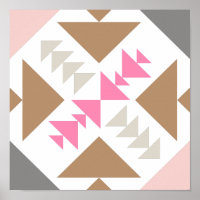 Diseño de la pila geométrica moderna en rosa y cob