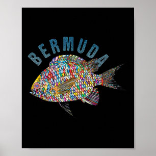 Póster Diseño de la playa de Bermudas _ Ilustracion de re