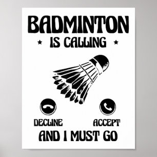 Póster Diseño de lanzadera de amor de jugador de bádminto