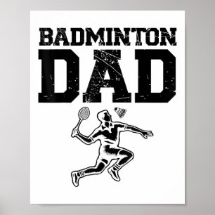 Póster Diseño de lanzadera de amor de jugador de bádminto