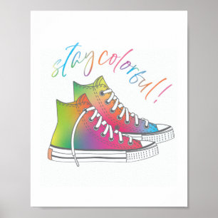 Póster Diseño de las zapatillas de alta gama Stay Colorfu